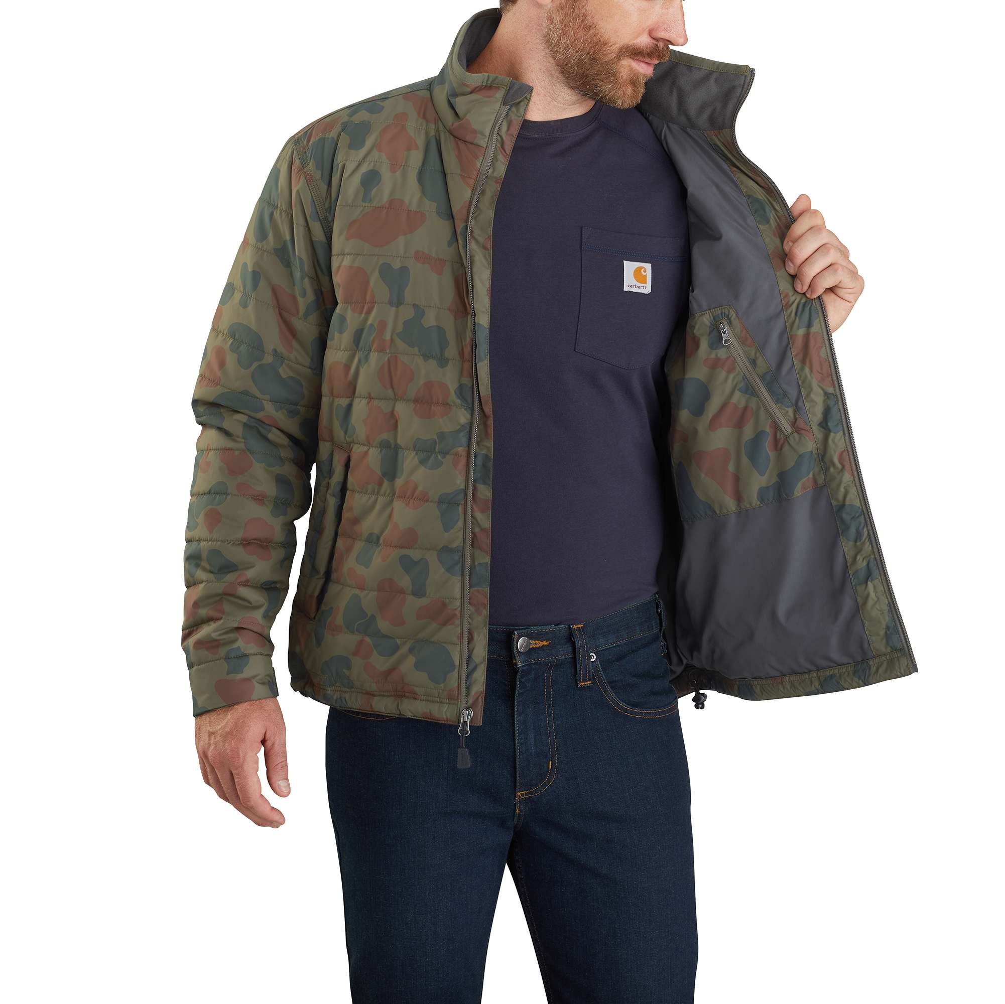 Carhartt® Rain Defender® Lightweight Insulated Camo Mock Neck Jacket - Image 3