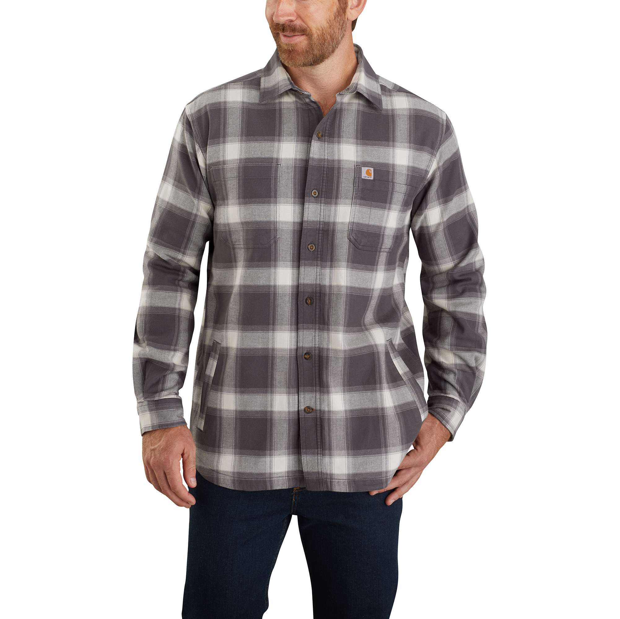 Carhartt® Rugged Flex® Relaxed Fit Flannel Fleece-Lined Plaid Shirt