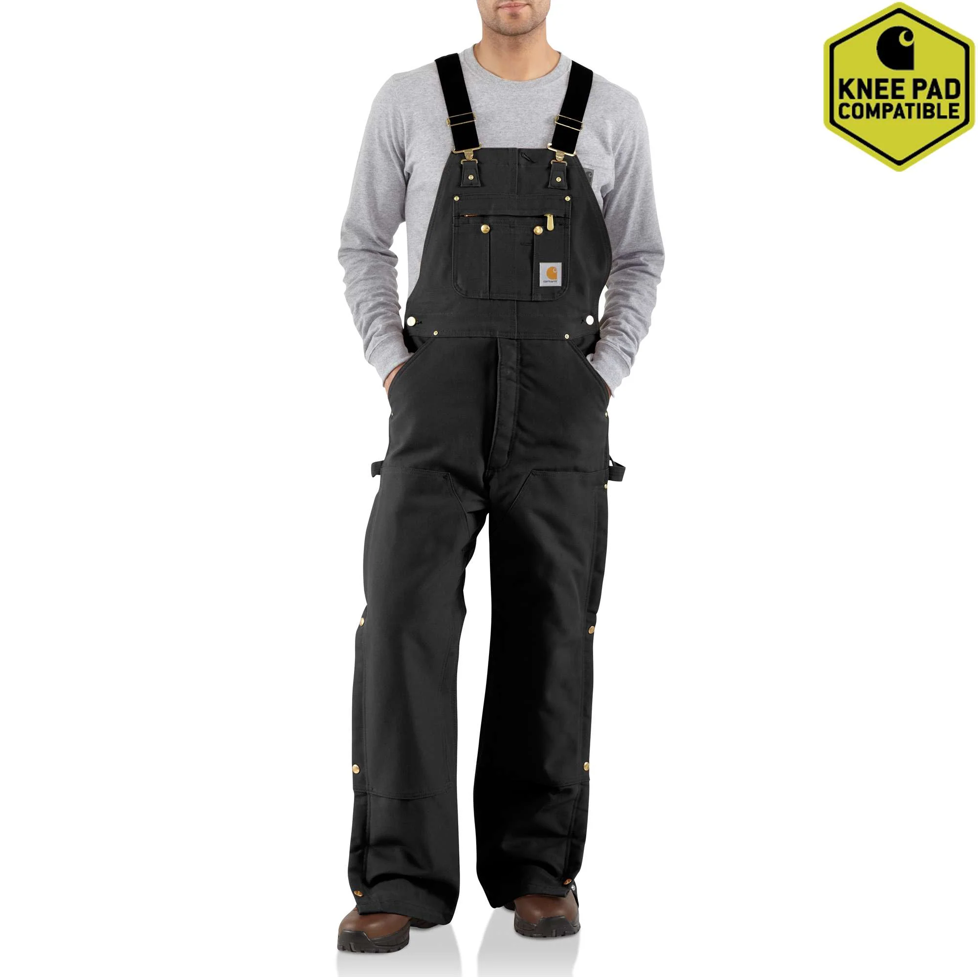 Duck Zip-to-Thigh Bib Overall/Quilt Lined