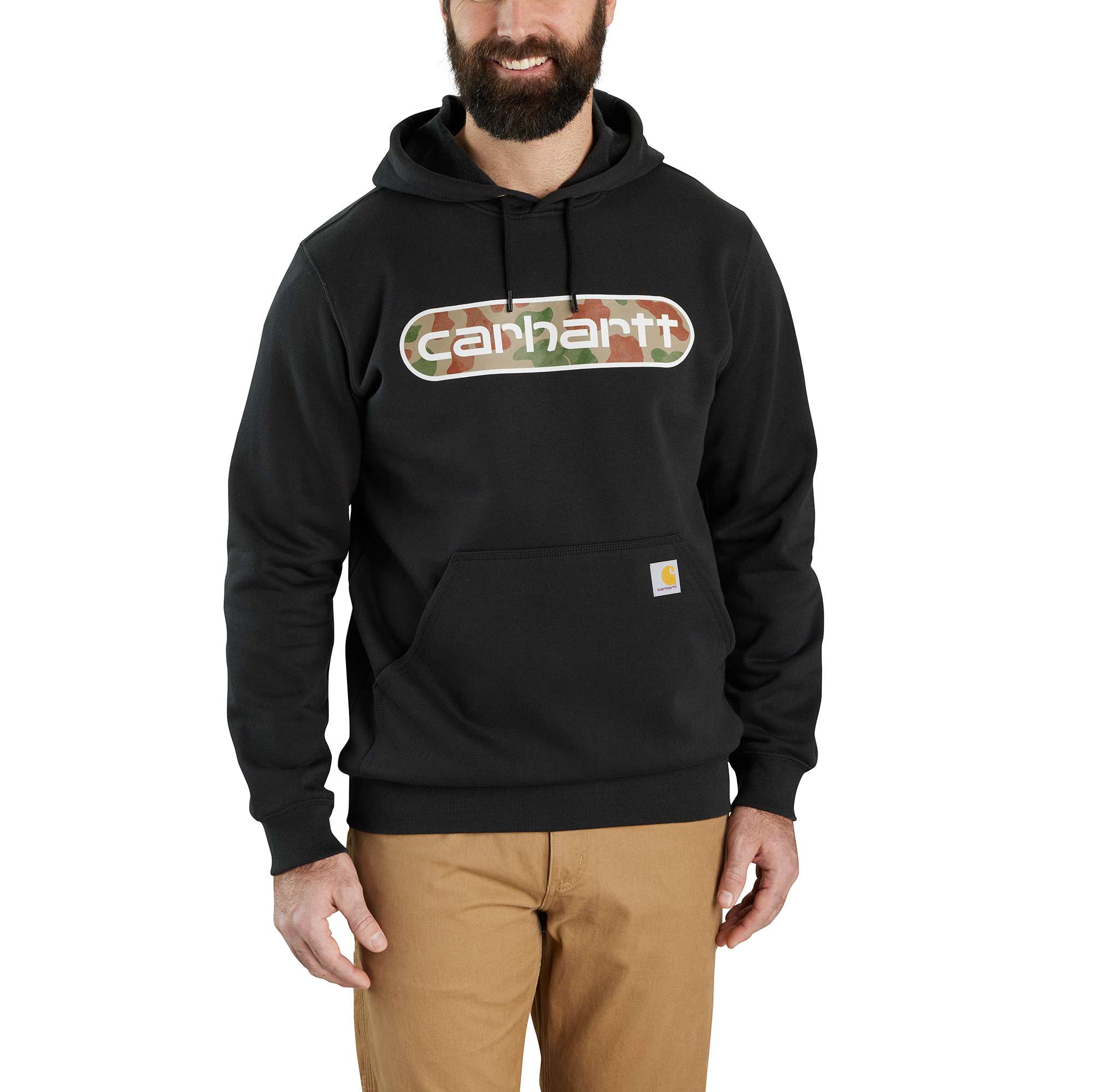 Loose Fit Midweight Camo Logo Graphic Sweatshirt