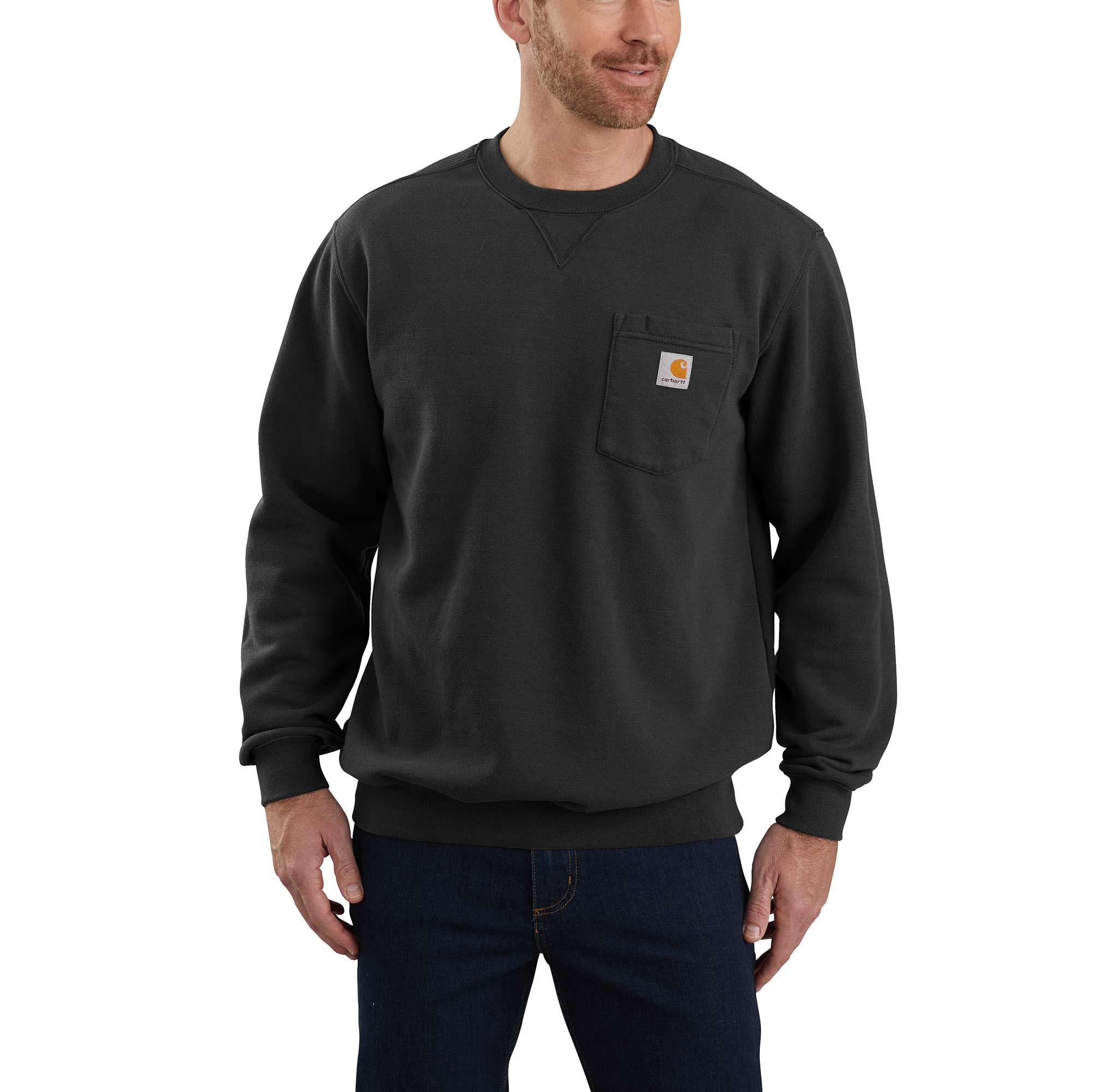 Loose Fit Midweight Crewneck Pocket Sweatshirt