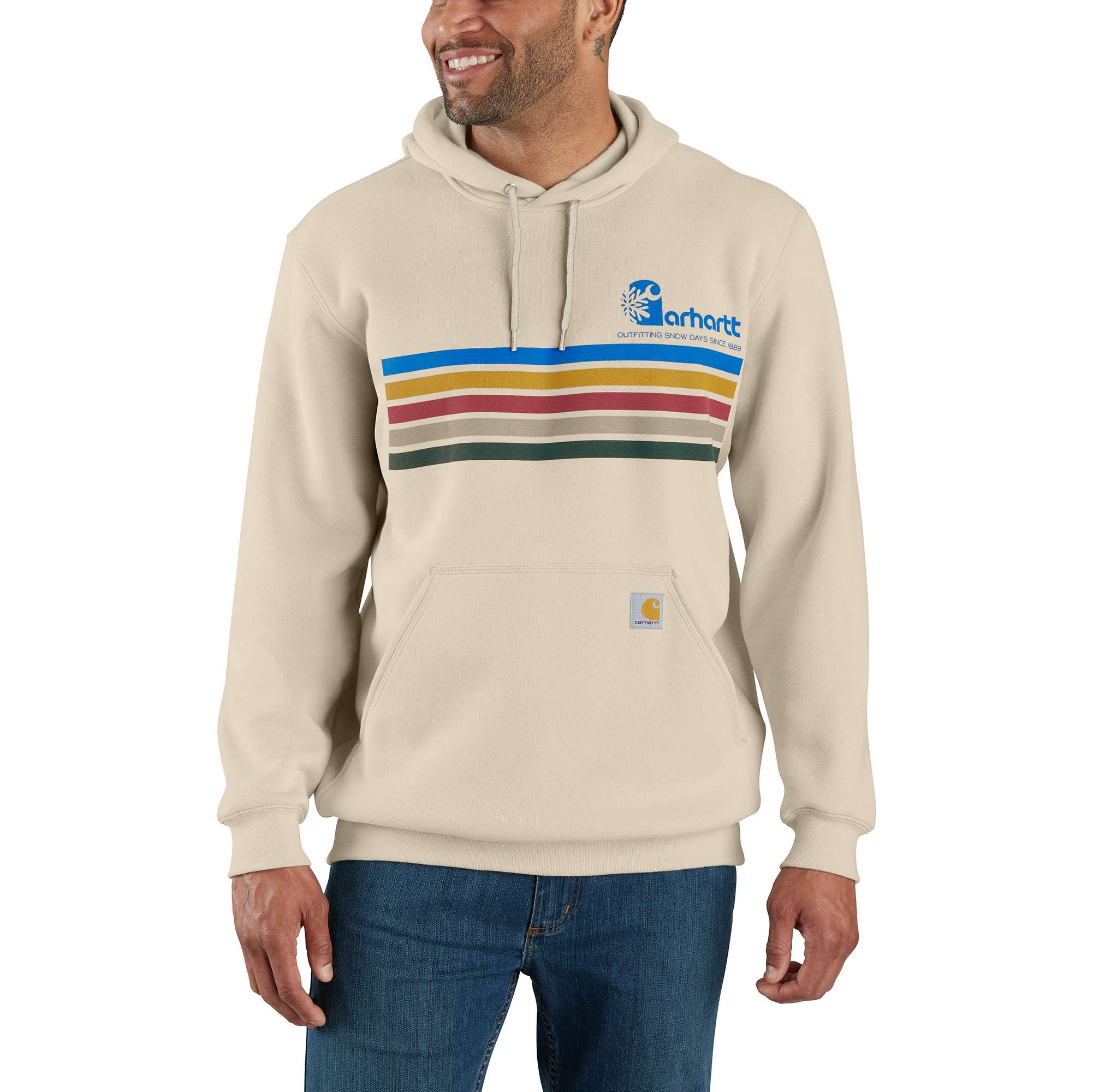 Loose Fit Midweight Stripe Graphic Sweatshirt