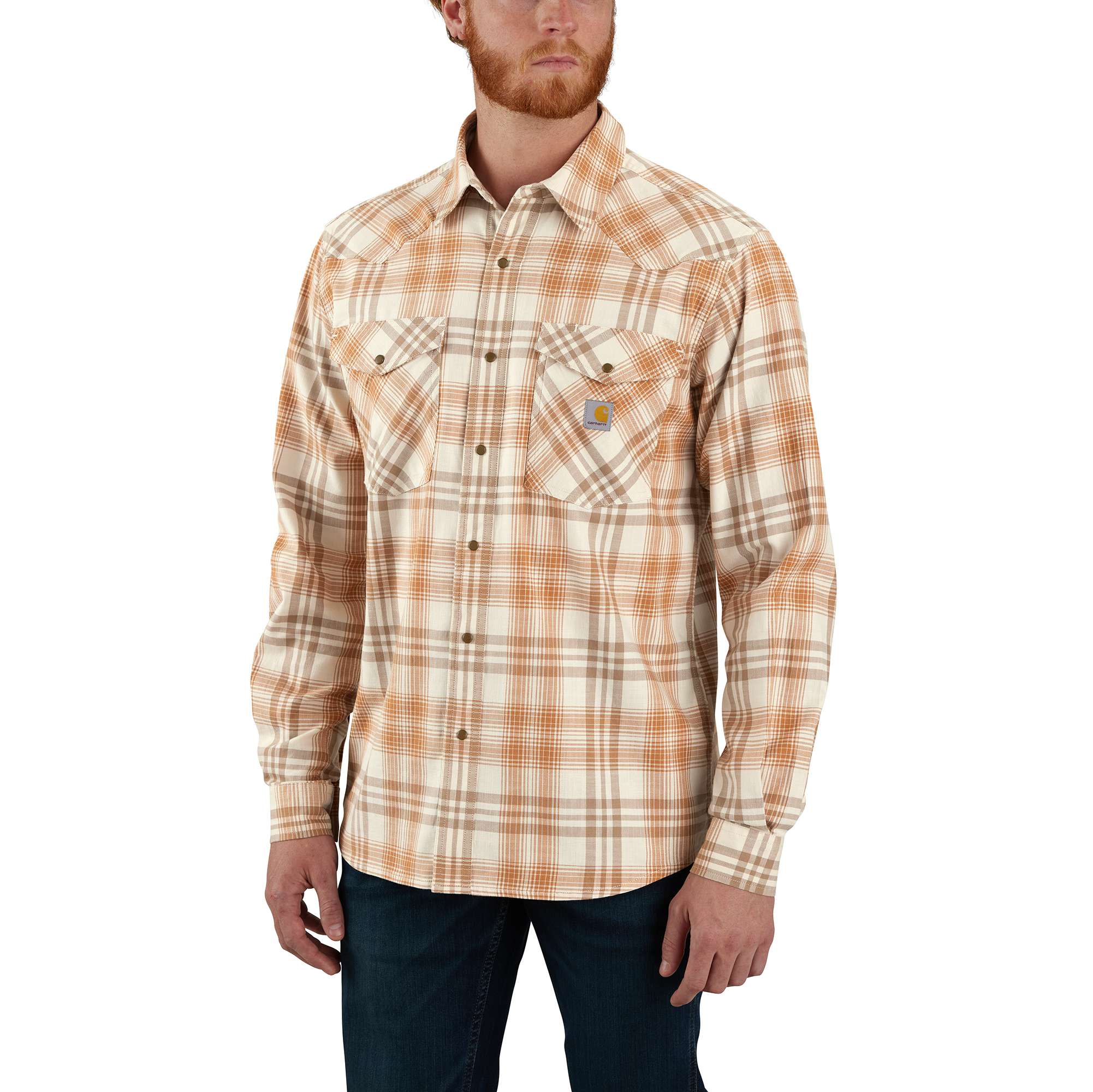 Montana Rugged Flex™ Relaxed Fit Lightweight Long-Sleeve Snap-Front Plaid Shirt
