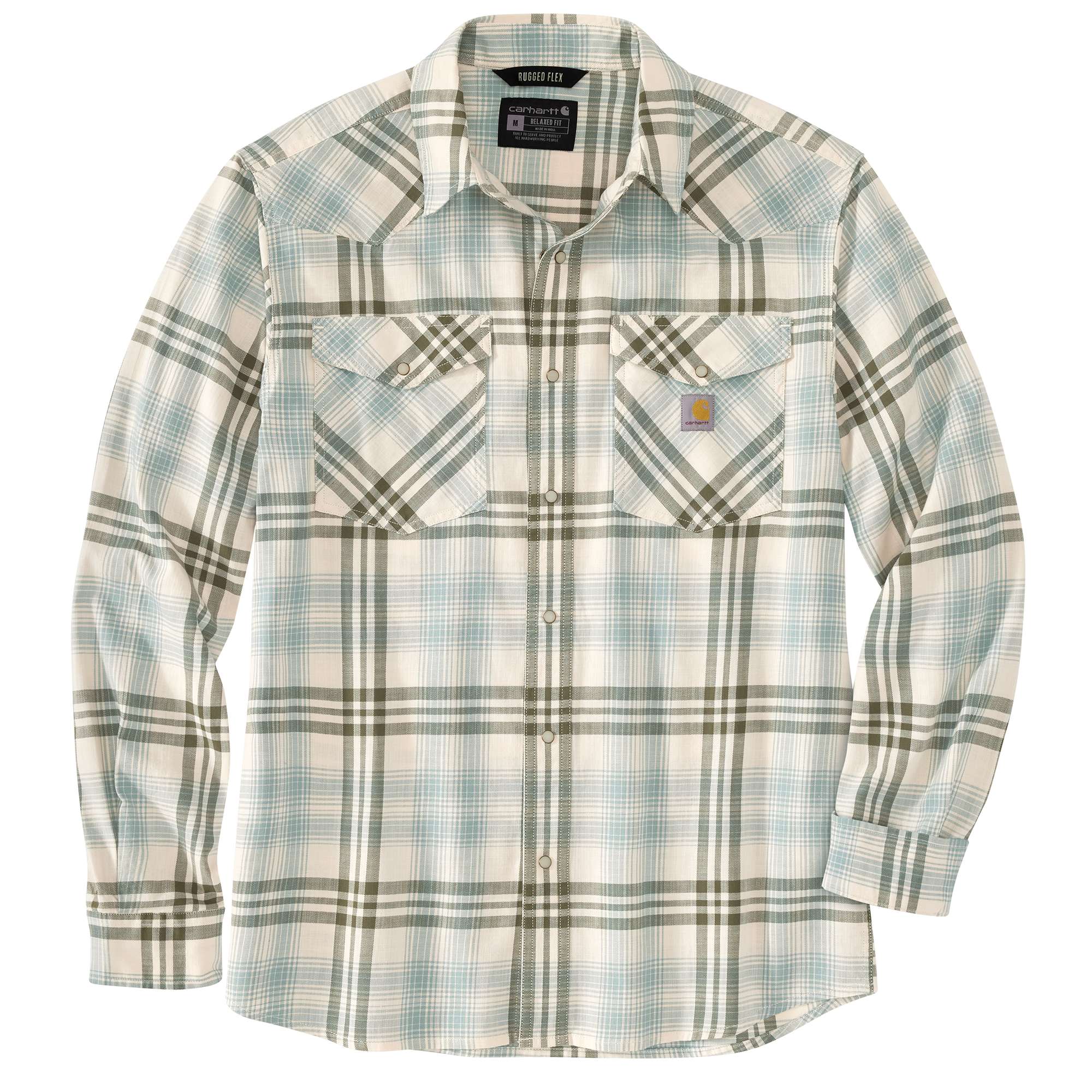 Montana Rugged Flex™ Relaxed Fit Lightweight Long-Sleeve Snap-Front Plaid Shirt