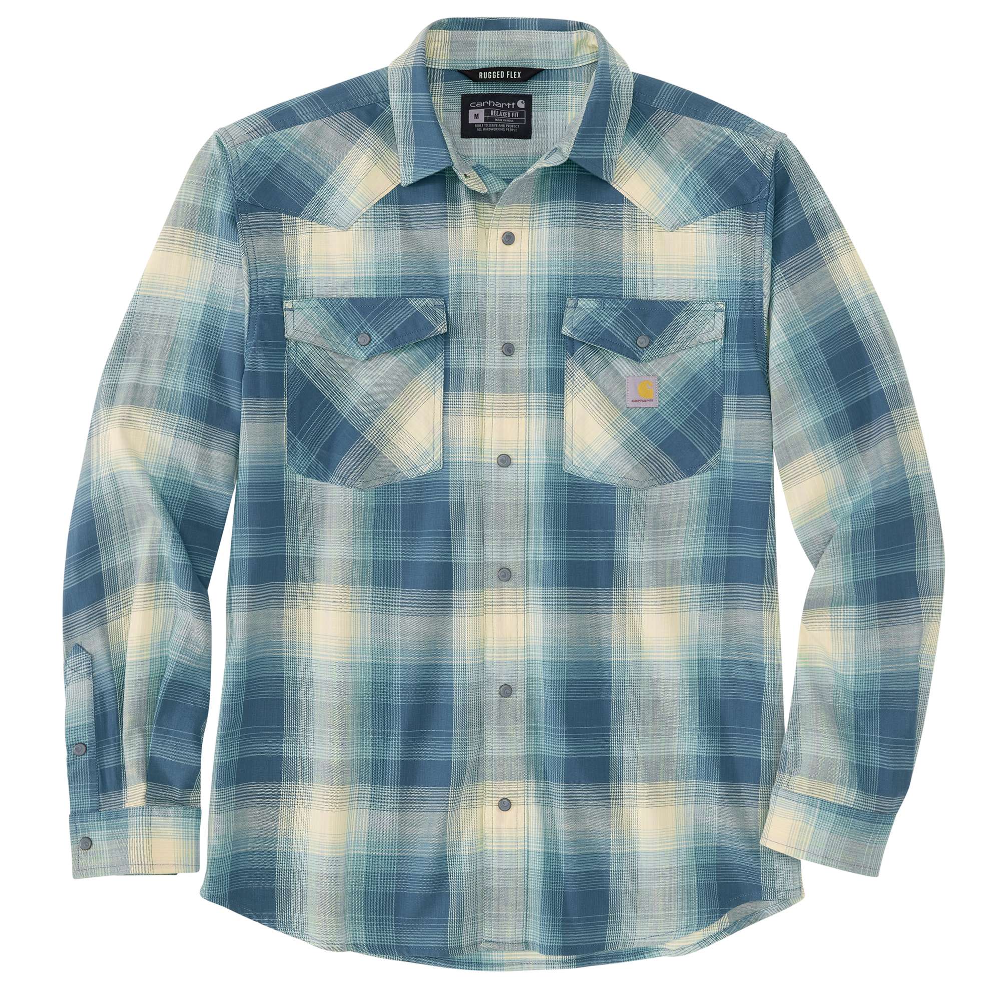 Montana Rugged Flex® Relaxed Fit Lightweight Long-Sleeve Snap-Front Plaid Shirt