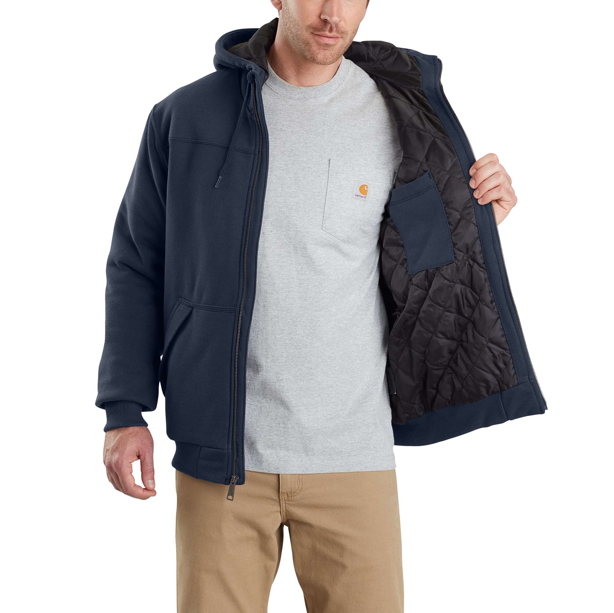 Rain Defender® Relaxed Fit Midweight Quilt-Lined Full-Zip Sweatshirt - Image 3