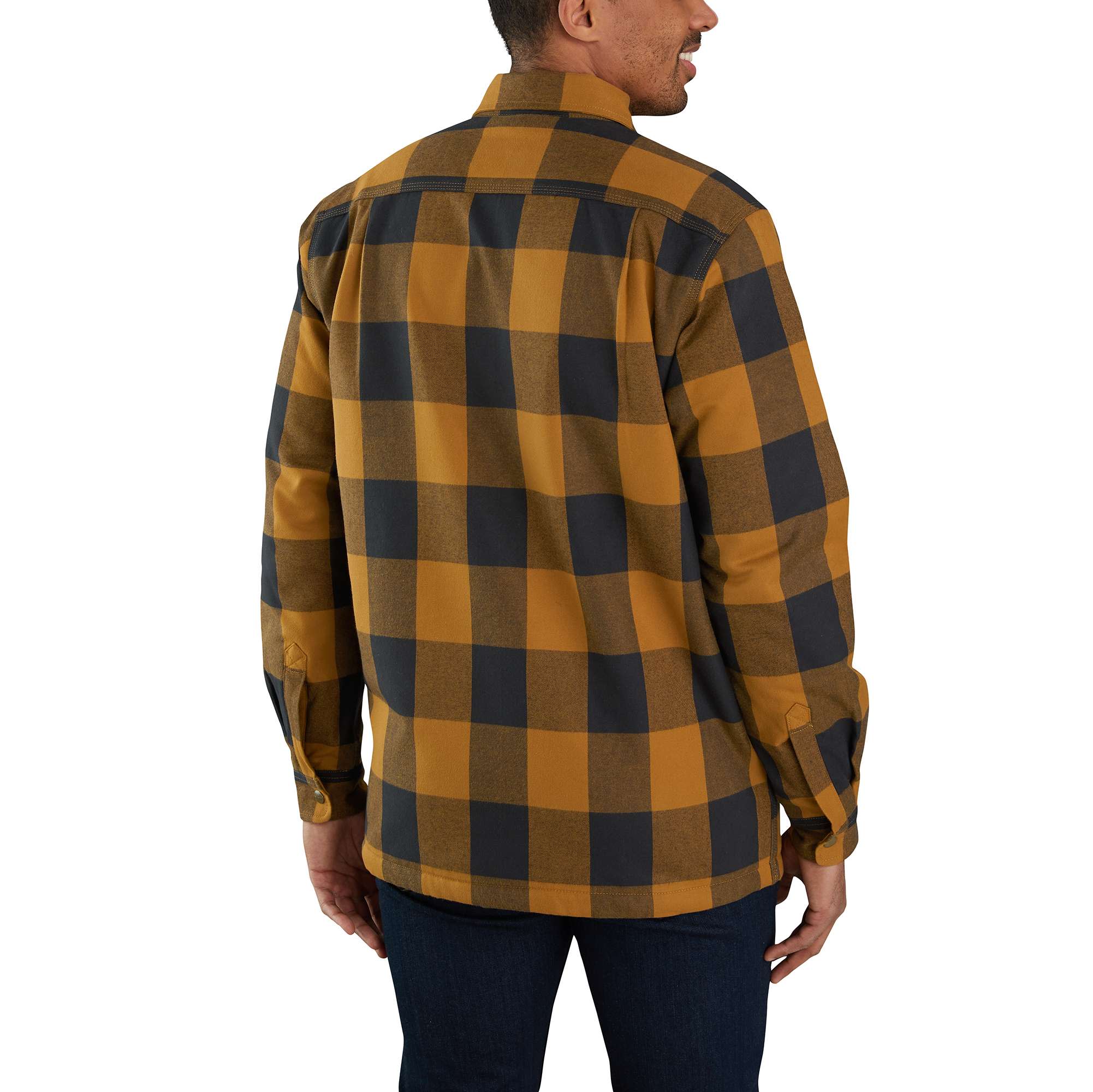 Relaxed Fit Heavyweight Flannel Sherpa-Lined Shirt Jac - Image 2