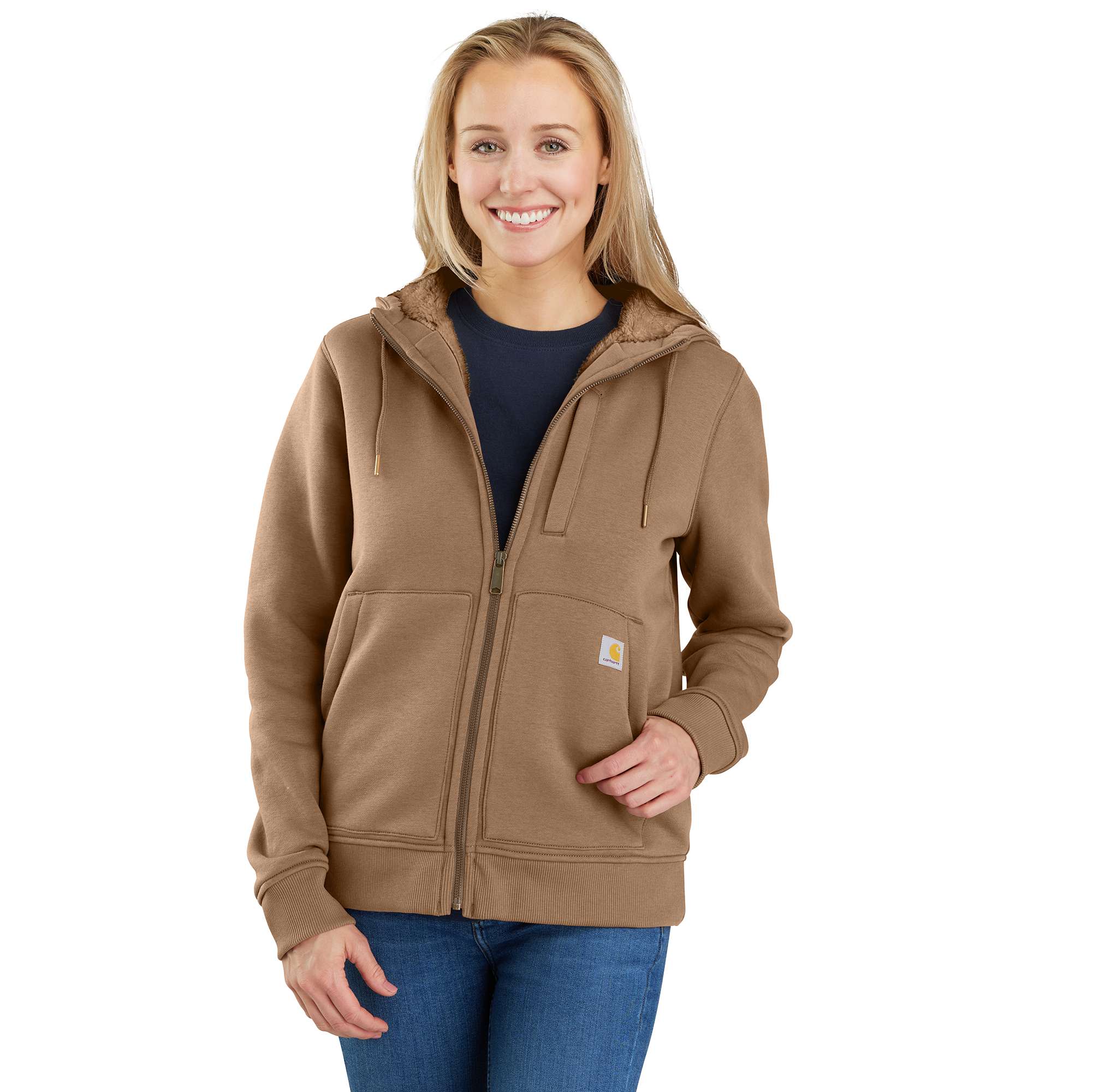 Relaxed Fit Midweight Sherpa-Lined Full-Zip Sweatshirt