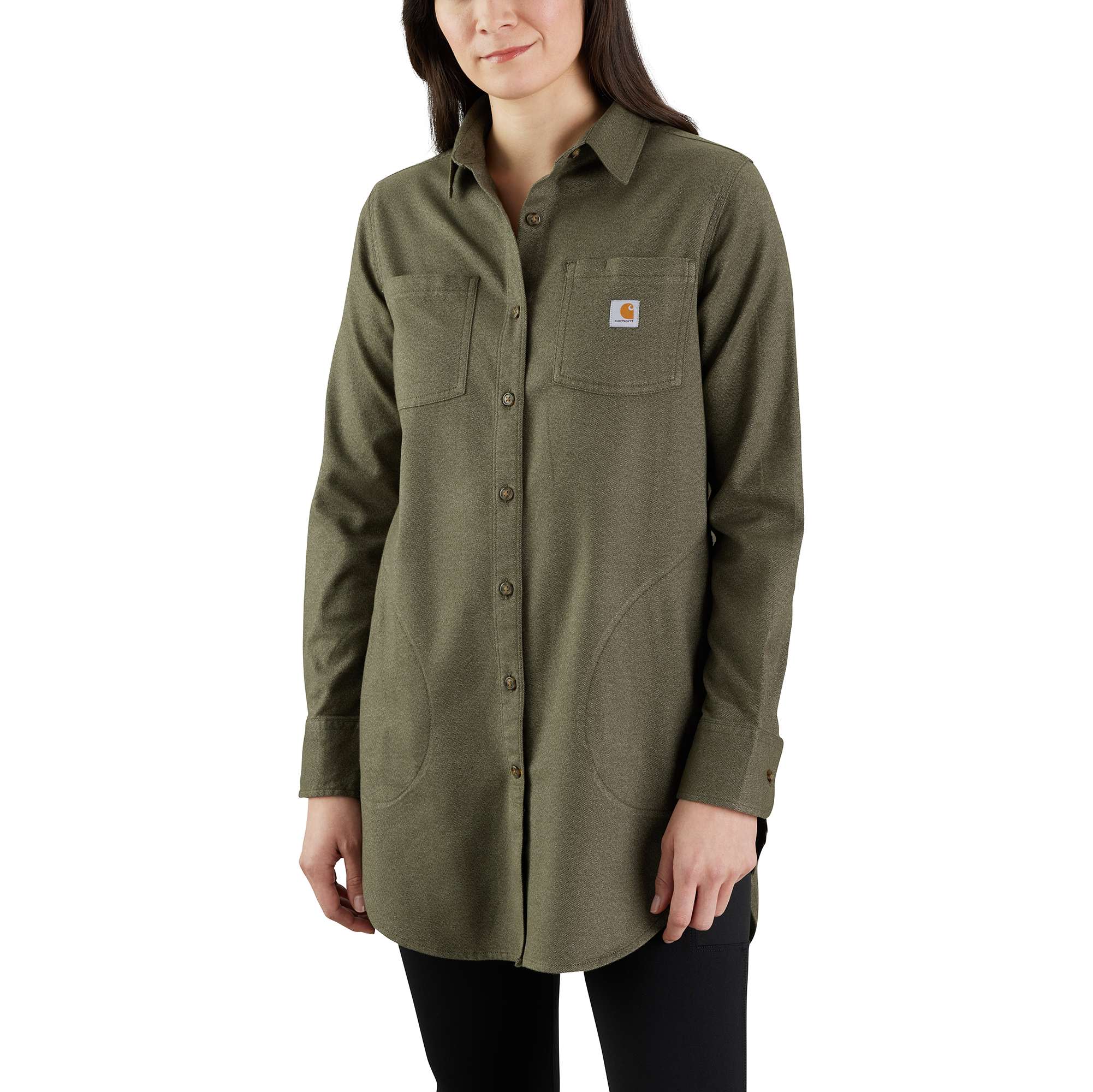 Rugged Flex® Relaxed Fit Midweight Flannel Long-Sleeve Plaid Tunic