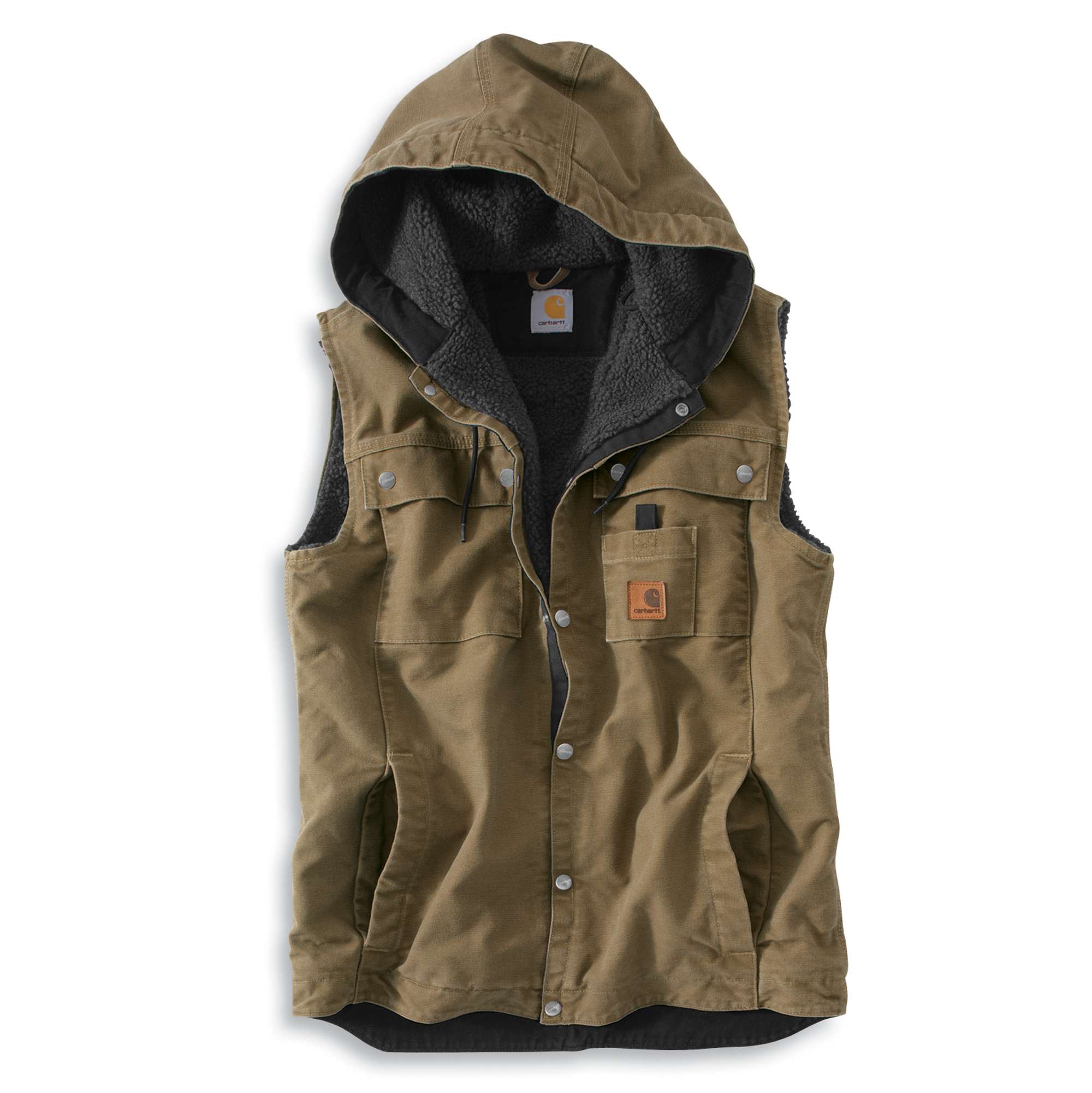Sandstone Hooded Multi-Pocket Vest