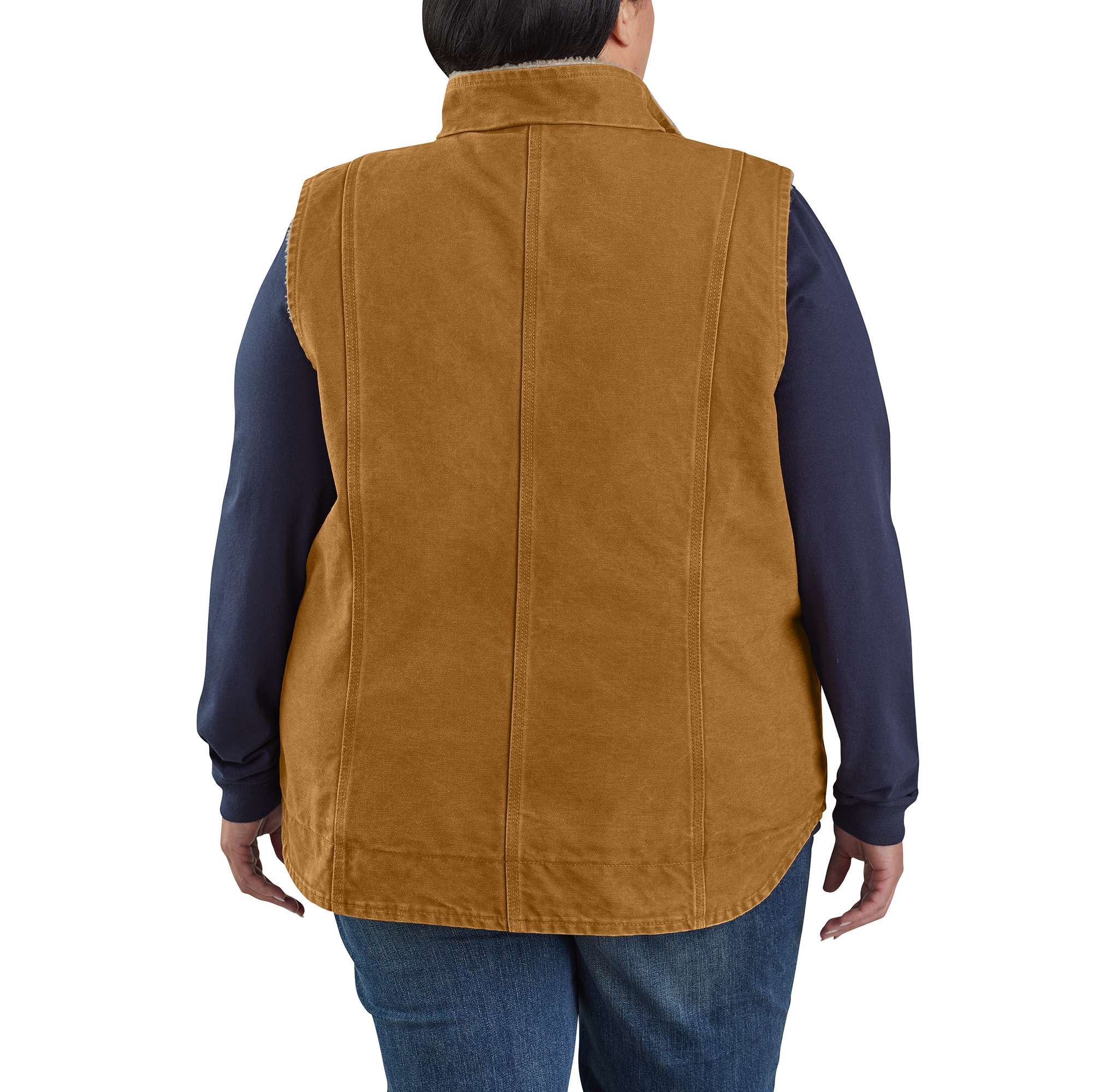 Sandstone Mock-Neck Vest/Sherpa-Lined - Image 3