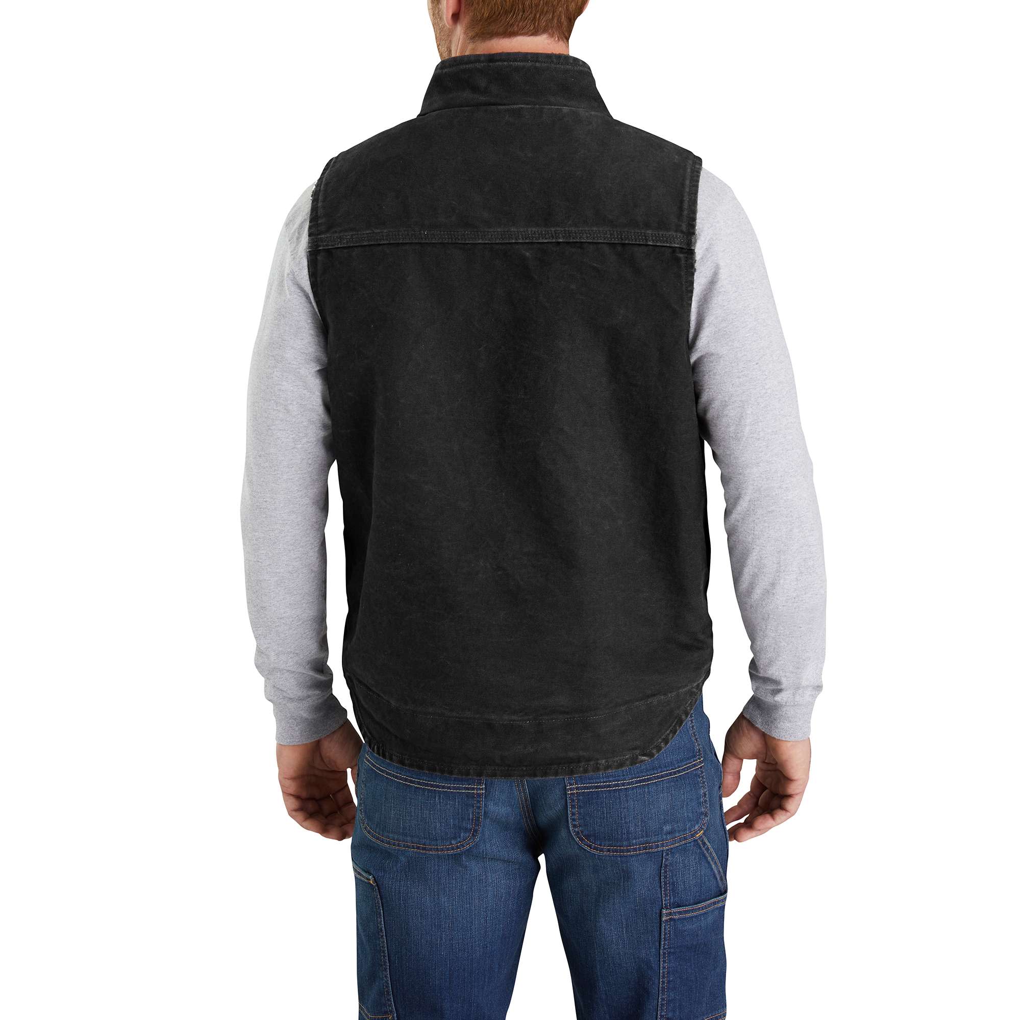 Sandstone Sherpa-Lined Mock-Neck Vest - Image 2