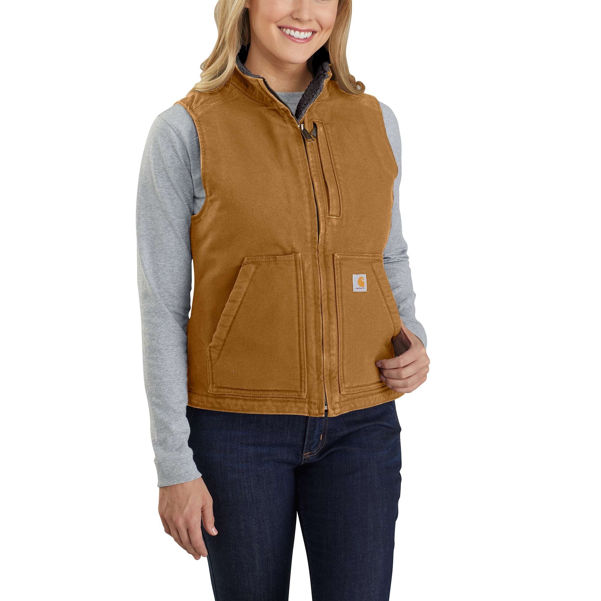 Washed Duck Mock Neck Vest