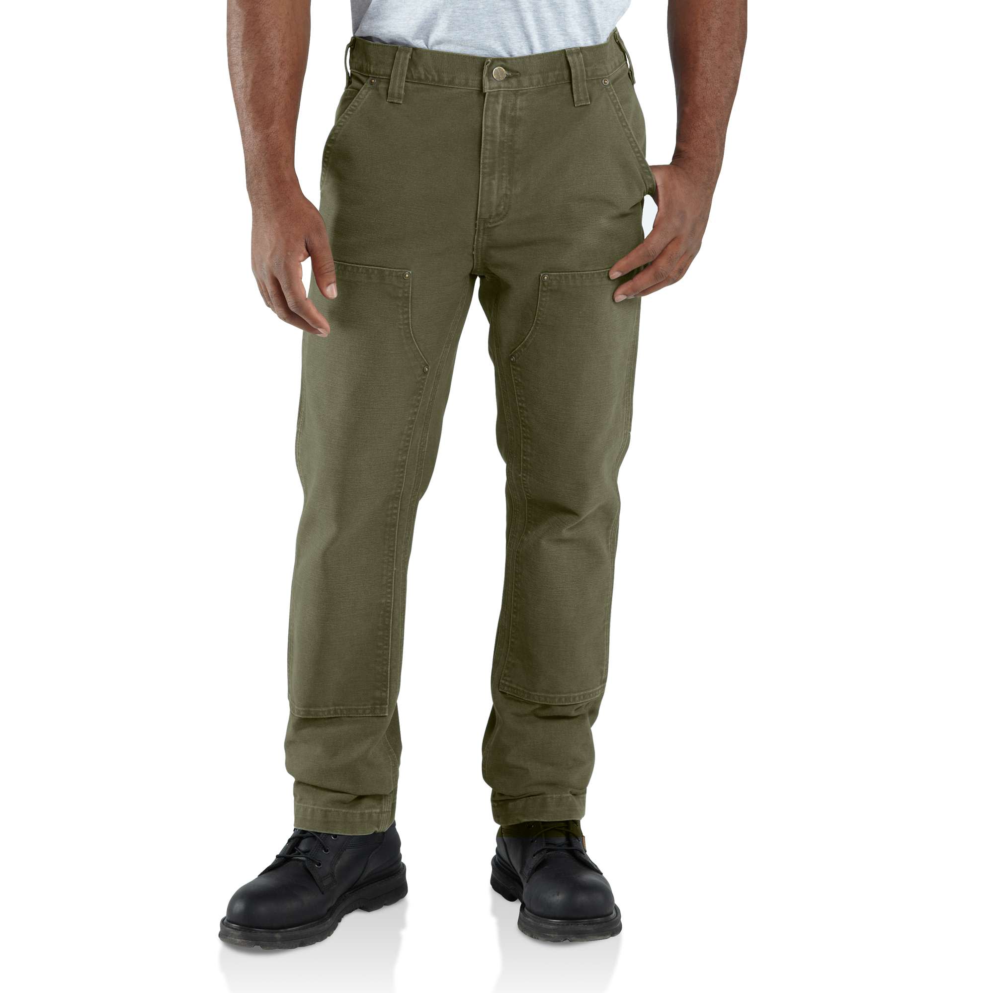 Weathered Duck Double Front Slim Dungaree