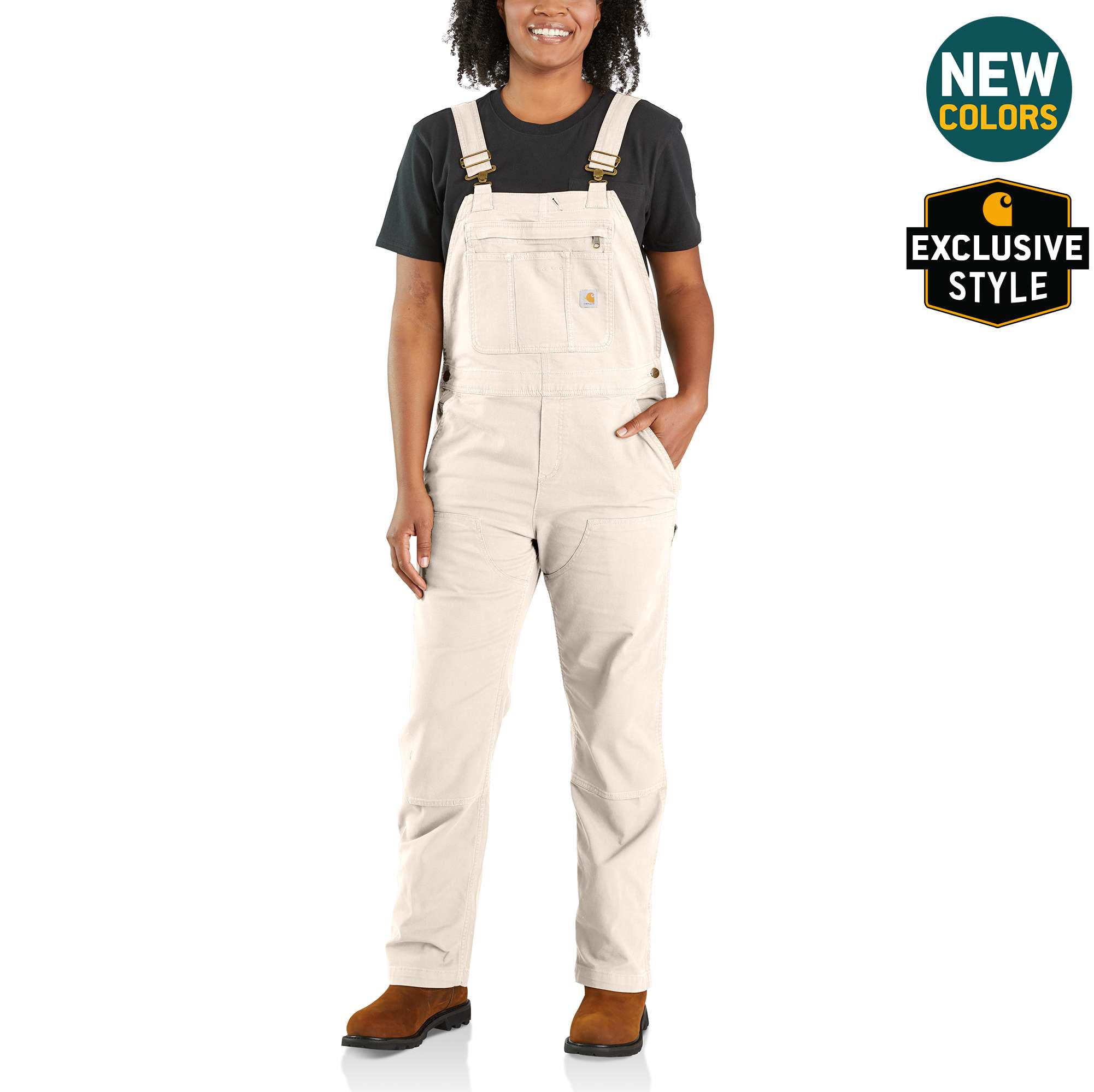 Women's Rugged Flex® Loose Fit Canvas Bib Overall - Image 2